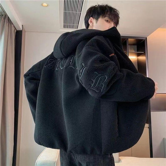 Men's Black Hooded Jacket Imported - Polyester Hoodie