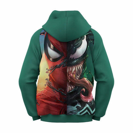 Green Printed Polyester Hoodie for Boys Comfort Wear for 1-2 Years