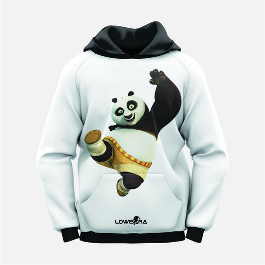 Boys' Printed Polyester Hoodie - Panda